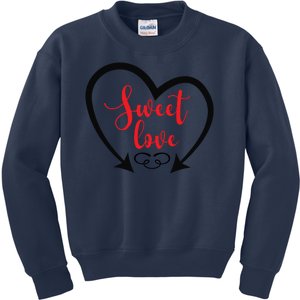 Sweet Love Heart Cute Valentines Day Kids Sweatshirt