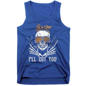 Skull Leopard Hairdresser Ill Cut You Halloween Tank Top