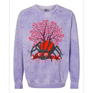 Spider Lover Heart Tree Love Spider Valentine's Day Cute Gift Colorblast Crewneck Sweatshirt