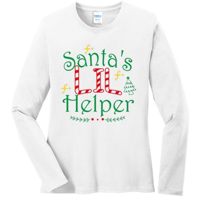 Santa’S Lil Helper Ladies Long Sleeve Shirt