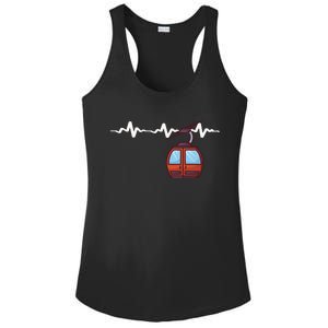 Ski Lift Heartbeat Design Skier Skiing Gift Ladies PosiCharge Competitor Racerback Tank