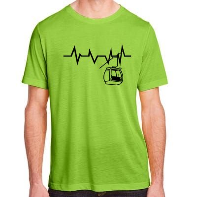 Ski Lift Heartbeat Design Skier Skiing Gift Adult ChromaSoft Performance T-Shirt