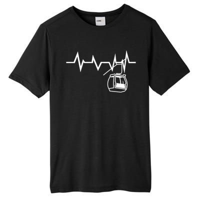 Ski Lift Heartbeat Design Skier Skiing Gift Tall Fusion ChromaSoft Performance T-Shirt