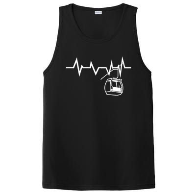 Ski Lift Heartbeat Design Skier Skiing Gift PosiCharge Competitor Tank