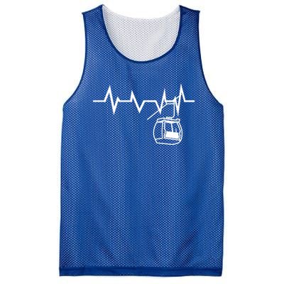 Ski Lift Heartbeat Design Skier Skiing Gift Mesh Reversible Basketball Jersey Tank