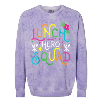 School Lunch Hero Squad Funny Cafeteria Workers Gifts Colorblast Crewneck Sweatshirt