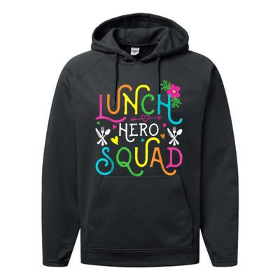 School Lunch Hero Squad Funny Cafeteria Workers Gifts Performance Fleece Hoodie