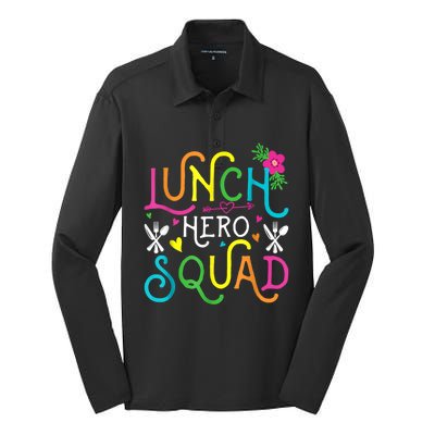 School Lunch Hero Squad Funny Cafeteria Workers Gifts Silk Touch Performance Long Sleeve Polo