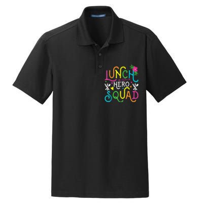 School Lunch Hero Squad Funny Cafeteria Workers Gifts Dry Zone Grid Polo