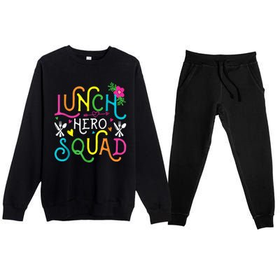 School Lunch Hero Squad Funny Cafeteria Workers Gifts Premium Crewneck Sweatsuit Set