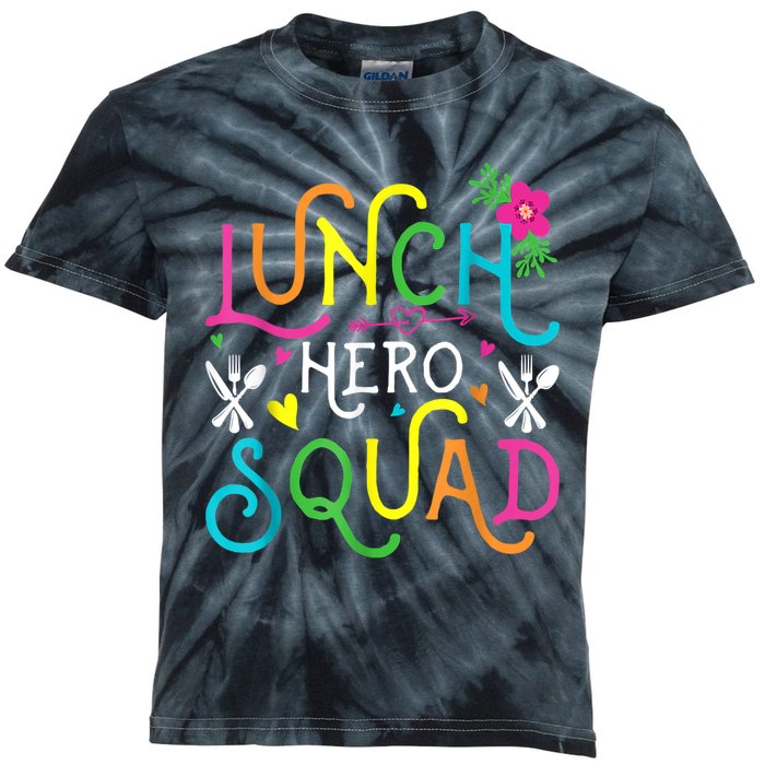 School Lunch Hero Squad Funny Cafeteria Workers Gifts Kids Tie-Dye T-Shirt