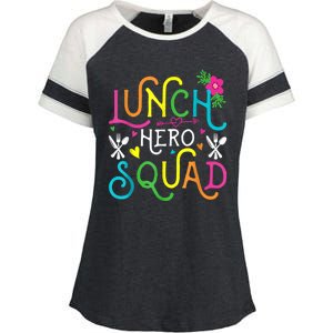 School Lunch Hero Squad Funny Cafeteria Workers Gifts Enza Ladies Jersey Colorblock Tee