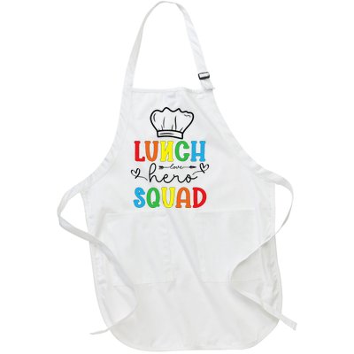 School Lunch Hero Squad Funny Cafeteria Workers Crew Lady Full-Length Apron With Pockets