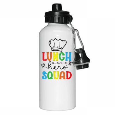 School Lunch Hero Squad Funny Cafeteria Workers Crew Lady Aluminum Water Bottle