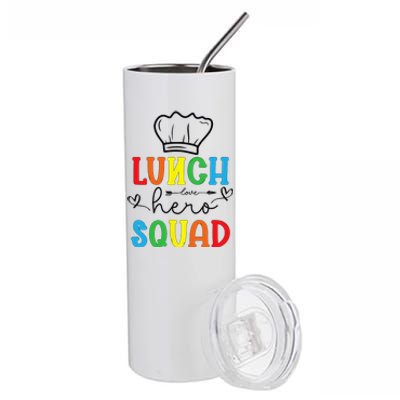 School Lunch Hero Squad Funny Cafeteria Workers Crew Lady Stainless Steel Tumbler