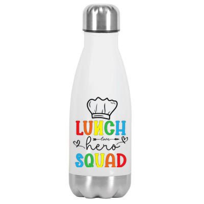 School Lunch Hero Squad Funny Cafeteria Workers Crew Lady Stainless Steel Insulated Water Bottle