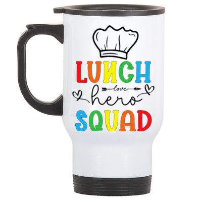 School Lunch Hero Squad Funny Cafeteria Workers Crew Lady Stainless Steel Travel Mug