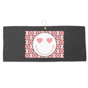 Smiley Love Happy Face Valentines Gift For Valentine Day Large Microfiber Waffle Golf Towel