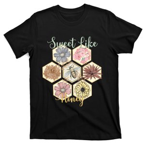 Sweet Like Honey Floral Bee Retro T-Shirt