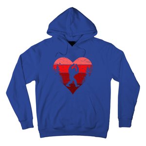 Sasquatch Love Heart Hand Retro Valentines Day Bigfoot Hoodie