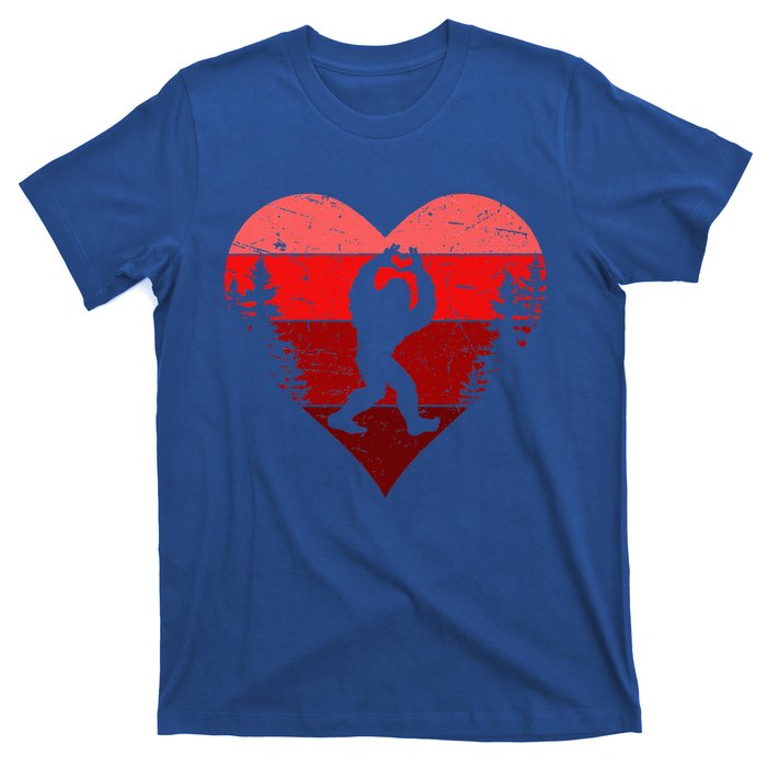 Sasquatch Love Heart Hand Retro Valentines Day Bigfoot T-Shirt