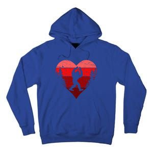 Sasquatch Love Heart Hand Retro Valentines Day Bigfoot Tall Hoodie