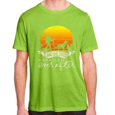 She Lived Happily Ever After Camping Hiking Dog Lover Gift Adult ChromaSoft Performance T-Shirt