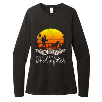 She Lived Happily Ever After Camping Hiking Dog Lover Gift Womens CVC Long Sleeve Shirt