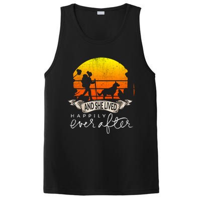 She Lived Happily Ever After Camping Hiking Dog Lover Gift PosiCharge Competitor Tank