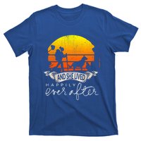 She Lived Happily Ever After Camping Hiking Dog Lover Gift T-Shirt