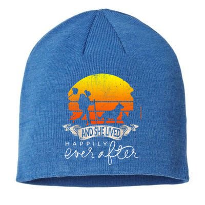 She Lived Happily Ever After Camping Hiking Dog Lover Gift Sustainable Beanie