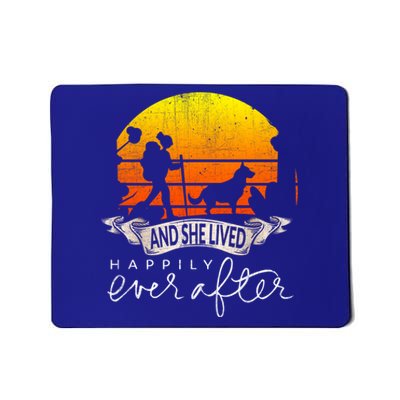 She Lived Happily Ever After Camping Hiking Dog Lover Gift Mousepad