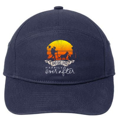 She Lived Happily Ever After Camping Hiking Dog Lover Gift 7-Panel Snapback Hat