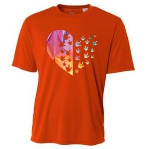 Sign Language Heart ASL Gift Deaf Gift ASL Teacher Gift Cooling Performance Crew T-Shirt