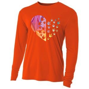 Sign Language Heart ASL Gift Deaf Gift ASL Teacher Gift Cooling Performance Long Sleeve Crew