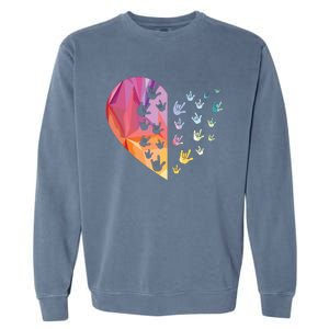 Sign Language Heart ASL Gift Deaf Gift ASL Teacher Gift Garment-Dyed Sweatshirt