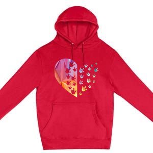 Sign Language Heart ASL Gift Deaf Gift ASL Teacher Gift Premium Pullover Hoodie