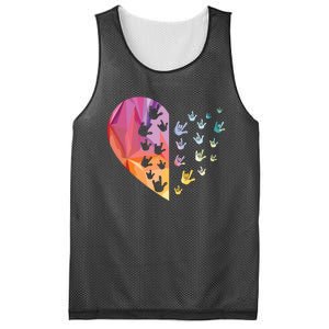 Sign Language Heart ASL Gift Deaf Gift ASL Teacher Gift Mesh Reversible Basketball Jersey Tank