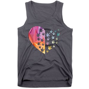 Sign Language Heart ASL Gift Deaf Gift ASL Teacher Gift Tank Top