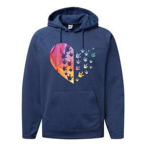 Sign Language Heart ASL Gift Deaf Gift ASL Teacher Gift Performance Fleece Hoodie