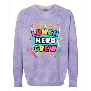 School Lunch Hero Squad A Food Service Team Lunch Hero Crew Cool Gift Colorblast Crewneck Sweatshirt