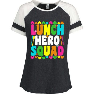 School Lunch Hero Squad Funny Cafeteria Workers Gifts Enza Ladies Jersey Colorblock Tee