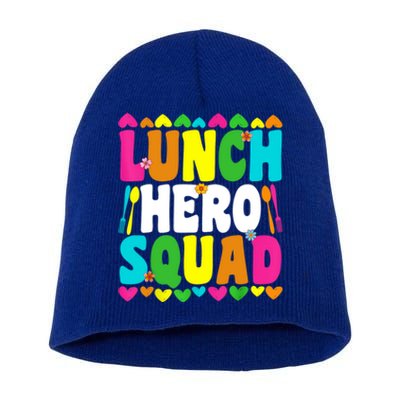 School Lunch Hero Squad Funny Cafeteria Workers Gifts Short Acrylic Beanie