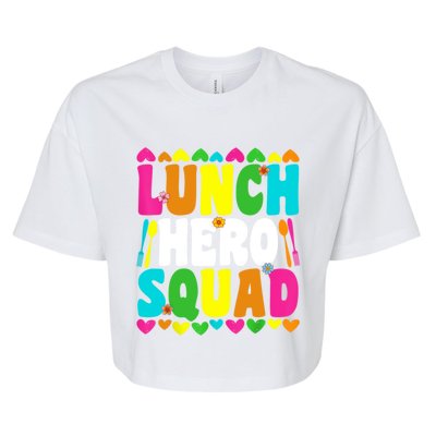 School Lunch Hero Squad Funny Cafeteria Workers Gifts Bella+Canvas Jersey Crop Tee