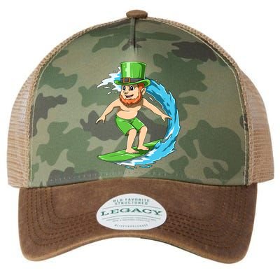 Surfing Leprechaun Hawaiian Irish St Patrick's Day Surfers Gift Legacy Tie Dye Trucker Hat