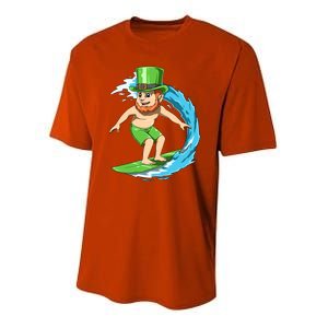 Surfing Leprechaun Hawaiian Irish St Patrick's Day Surfers Gift Youth Performance Sprint T-Shirt