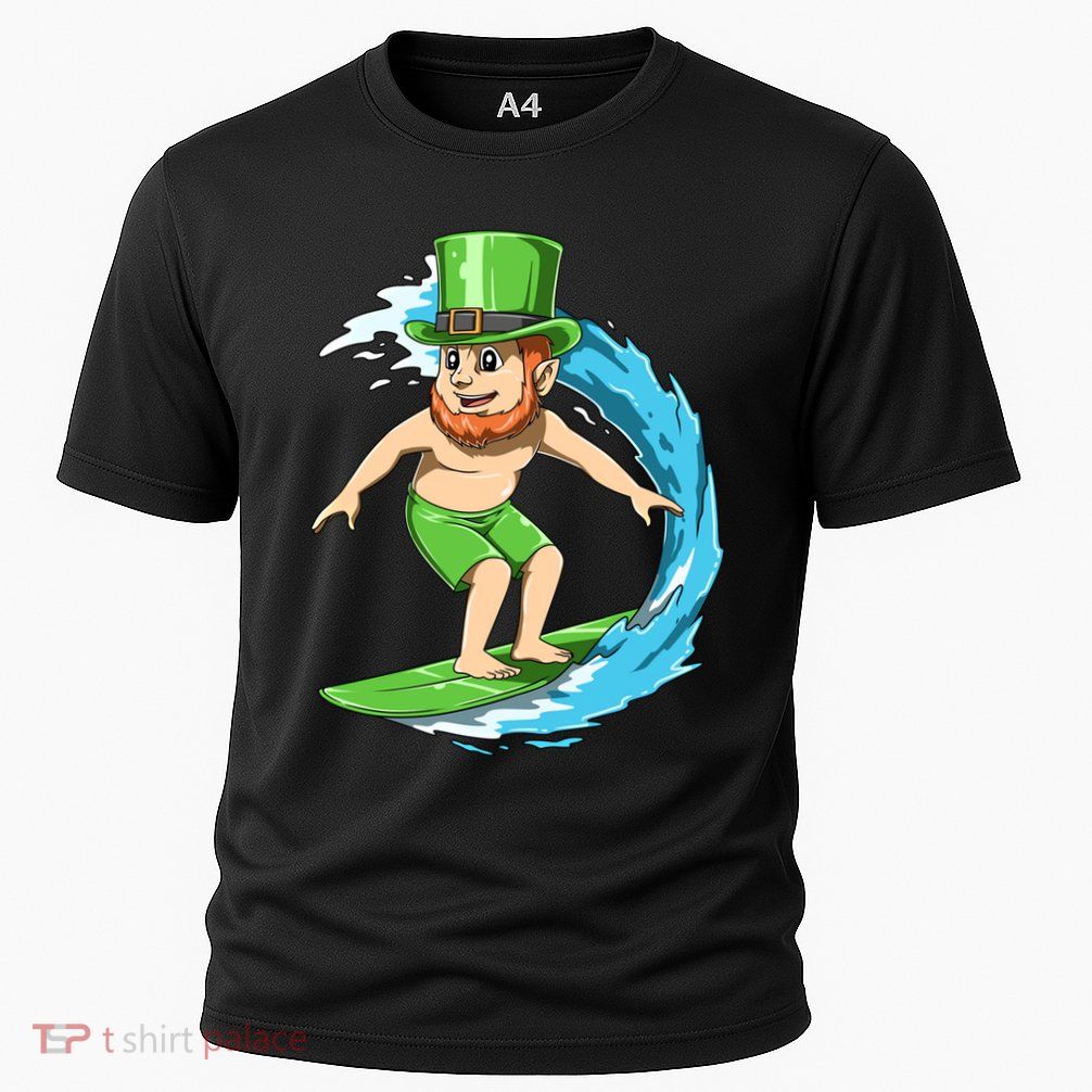 Surfing Leprechaun Hawaiian Irish St Patrick's Day Surfers Gift Performance Shirt
