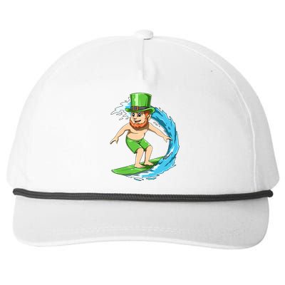 Surfing Leprechaun Hawaiian Irish St Patrick's Day Surfers Gift Snapback Five-Panel Rope Hat