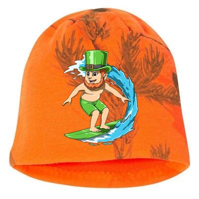 Surfing Leprechaun Hawaiian Irish St Patrick's Day Surfers Gift Kati - Camo Knit Beanie