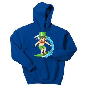 Surfing Leprechaun Hawaiian Irish St Patrick's Day Surfers Gift Kids Hoodie